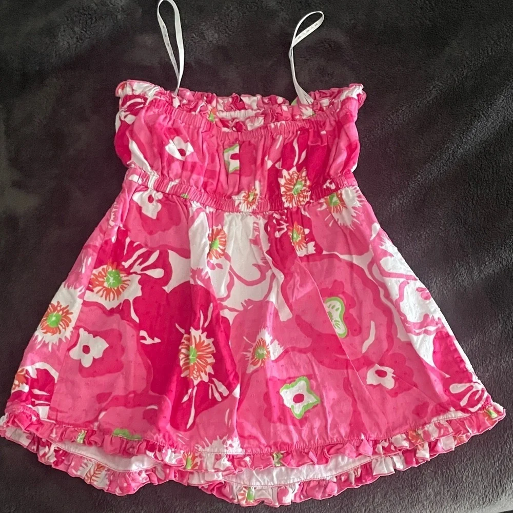 Lilly Pulitzer Pink and White Floral Dress